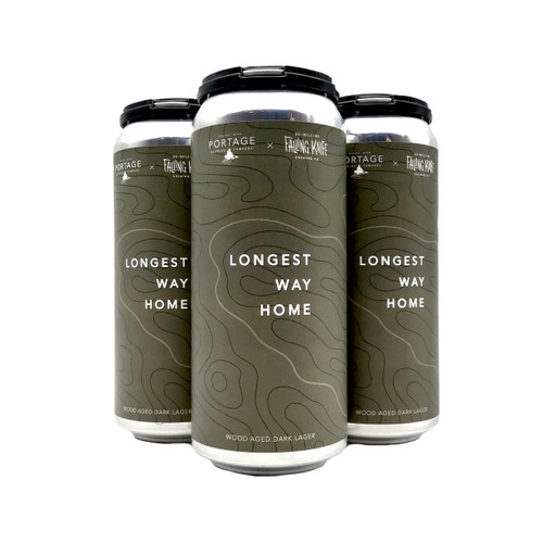PORTAGE BREWING LONGEST WAY HOME WOOD AGED DARK LAGER 4pk 16oz. Cans