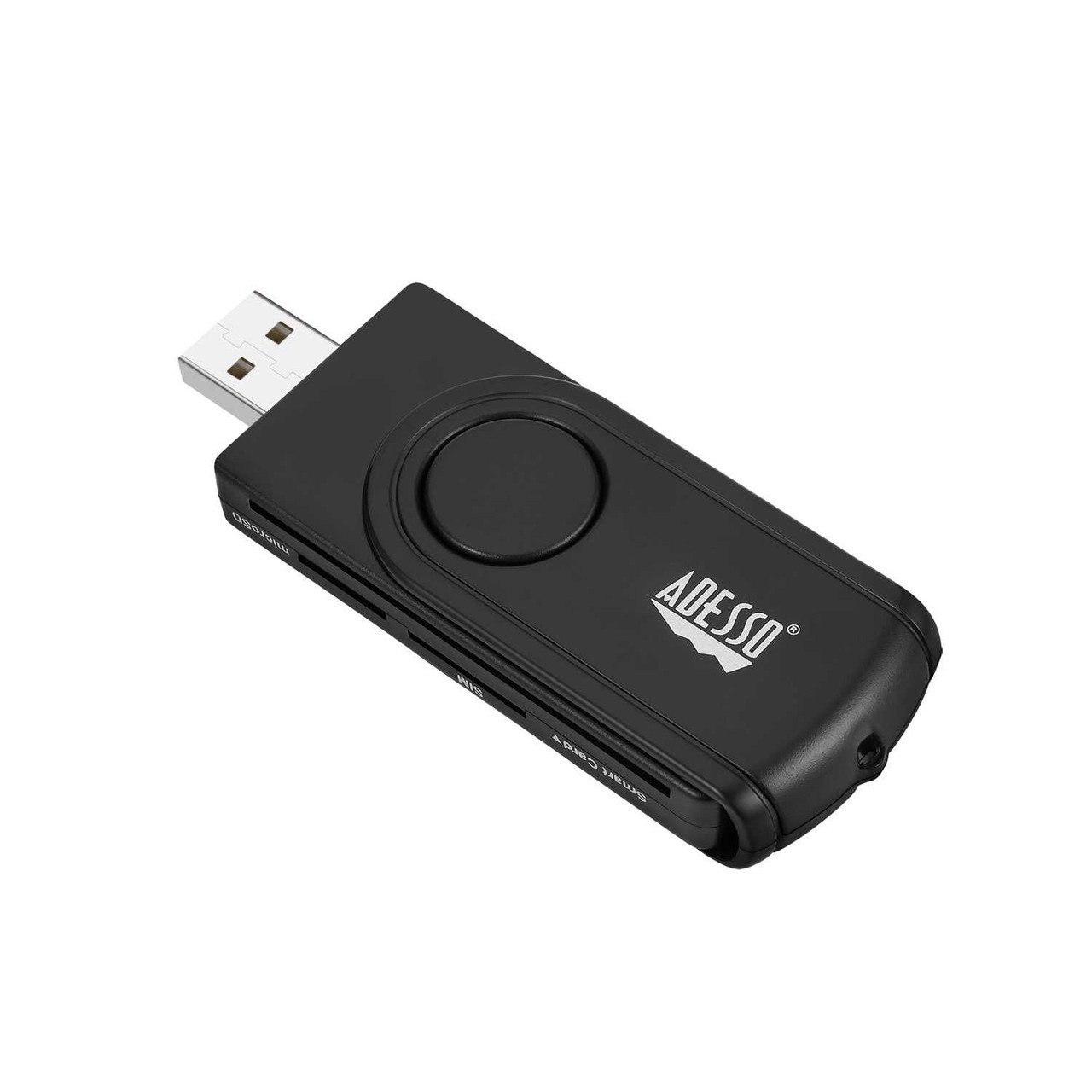 Adesso SCR-200 | TAA USB Smart Card Reader With SD slot | DuraFast Label