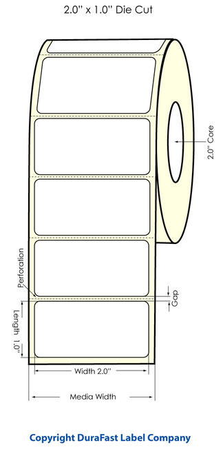 LX500 2" x 1" High Gloss Labels 1700/Roll Image 1