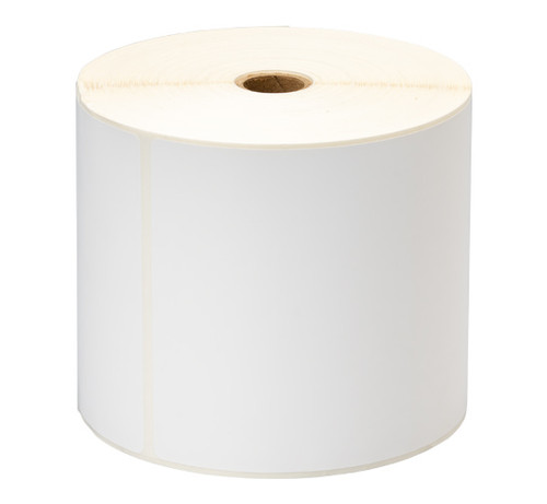 Brother RD011U1S | 4" x 6 White Die Cut Matte Polypropylene Direct Thermal Labels 490/Roll 8 Rolls/Case 1' Core