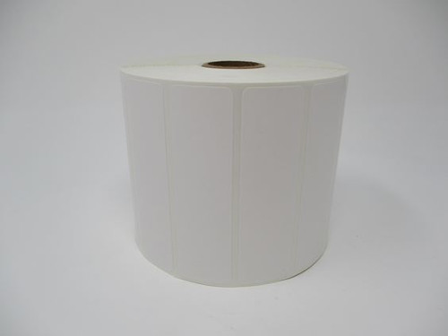 Brother BCS1A025089 | 3.25" x 1 White Die Cut Premium Paper Thermal Transfer Labels 2300/Roll 4 Rolls/Case 1' Core