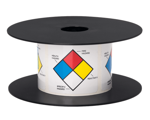 Brother BMSLT22NFPA | 2" x 2 White Die Cut NFPA Color Diamonds Vinyl Thermal Transfer Labels 200/Roll 1 Rolls/Case 1' Core