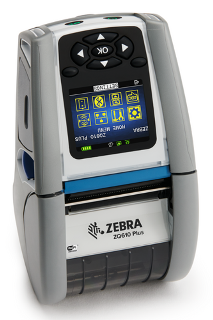 Zebra ZQ610 Plus-HC 2\" Wide 203 dpi, 4.5 ips Direct Thermal Label Printer BT4/WiFi/Linered Platen/0.75\" Core/No Battery Pack | ZQ61-HUWA0D4-00 Image 1