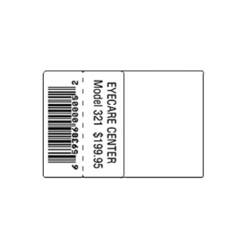 Thermal Transfer TT368-TL 1 5/16\" x 1\" White Jewellery Tag 800/Roll 1\" Core