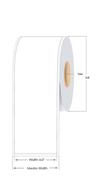C6500 4” x 220 Feet Continuous Matte Vinyl Label Roll 3\" Core/6\" OD