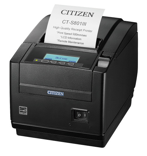 Citizen CT-S851IIIS3ETWUBKP High Speed POS Printer | Thermal POS, CT-S800 Type III, Front Exit, USB + Ethernet + Wi-Fi (WFN4), BK