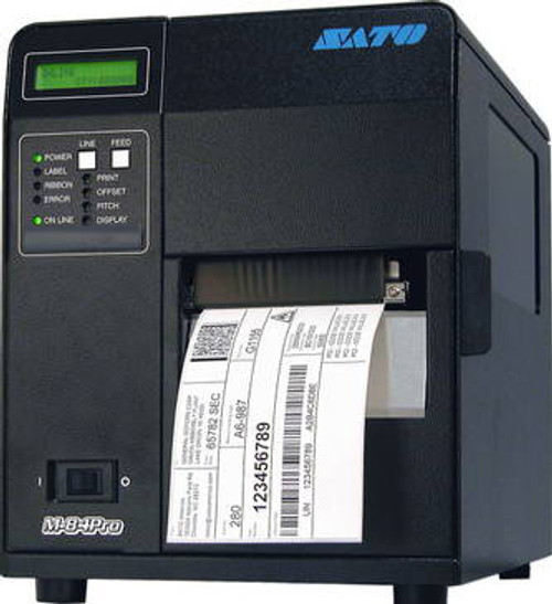 SATO M84Pro + Dispenser & IEEE1284 High-Speed Parallel Dispenser Thermal Transfer 305 dpi Industrial Barcode Label Printer