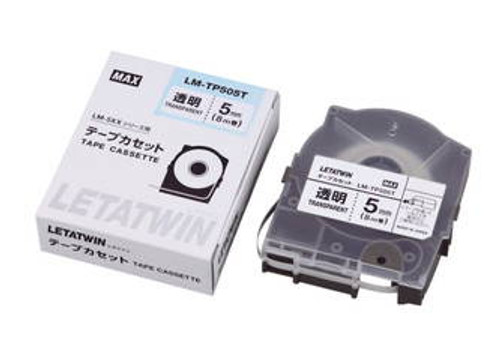 MAX Letatwin LM-TP505T Clear 5mm x 8m Polyester Label Tape | LM90172 MAX Letatwin LM-TP505T Clear 5mm x 8m Polyester Label Tape | LM90172