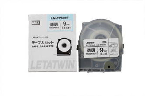 MAX Letatwin LM-TP509T Clear 9mm x 8m Polyester Label Tape | LM90175 MAX-LM90175 DurafastLabel.ca MAX Letatwin LM-TP509T Clear 9mm x 8m Polyester Label Tape | LM90175 MAX-LM90175 DurafastLabel.ca