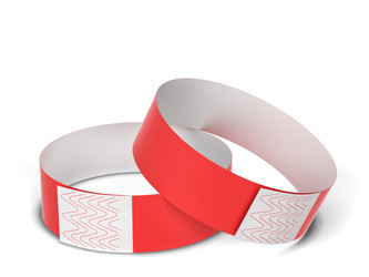 Direct Thermal 1\" x 11\" Red Medical Wristbands 200/Roll 1\" Core