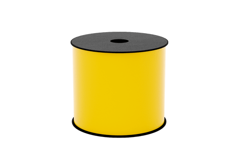 Yellow  Industrial Grade 4” x 150Ft Continuous Thermal Transfer Printable 3mil Glossy Vinyl Label Tape - 1” Core