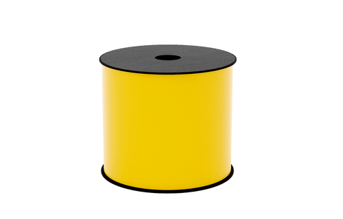Yellow  Industrial Grade 4��� x 150Ft Continuous Thermal Transfer Printable 3mil Glossy Vinyl Label Tape - 1��� Core