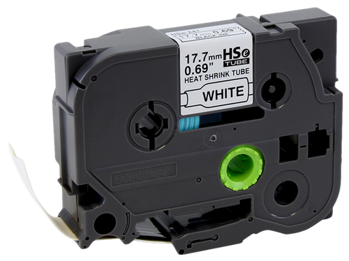 Brother HSe-241 | 3/4" Shrink Tape (18mm) Black on White Shrink Tube | HSe241