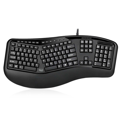 Adesso AKB-150SB-TAA | TAA Ergonomic SmartCardReader Keyboard ADE-AKB-150SB-TAA DurafastLabel.ca
