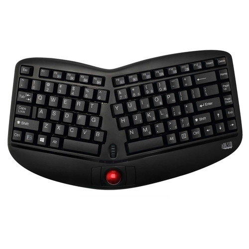 Adesso WKB-3150UB | WIRELESS ERGO MINI TRACKBALL KEYBOARD ADE-WKB-3150UB DurafastLabel.ca