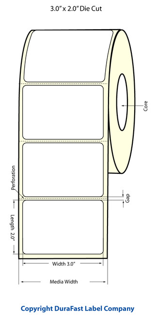 TM-C3500 3" x 2" (1A) Matte Paper Label 565/Roll Image 1