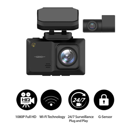 Adesso GO95132G | myGEKOgear by Adesso Orbit 951 1080p Front + Rear Full HD Dash Camera Surveillance Edition with GPS Logging ADE-GO95132G DurafastLabel.ca