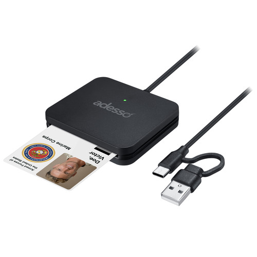 Adesso SCR-400 | USB/A and USB-C Smart Card Reader