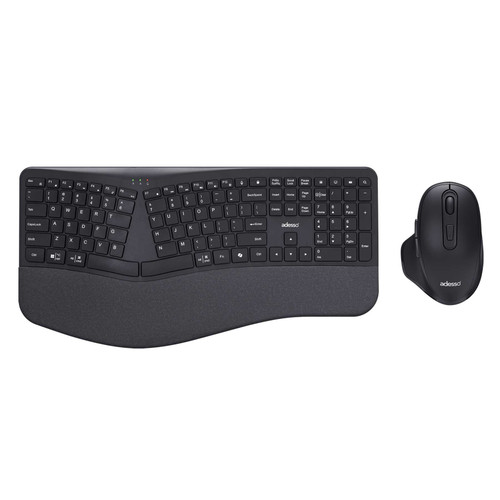 Adesso WKB-7500CB | Wireless Ergonomic Scissor Switch Keyboard and Mouse Combo ADE-WKB-7500CB DurafastLabel.ca