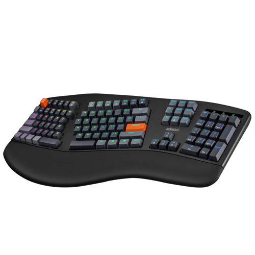 Adesso EASYTOUCH1500 | Wired/Wireless/Bluetooth Ergonomic Multi-OS Illuminated Mechanical VIA Keyboard With CoPilot Ai Hotkey ADE-EASYTOUCH1500 DurafastLabel.ca