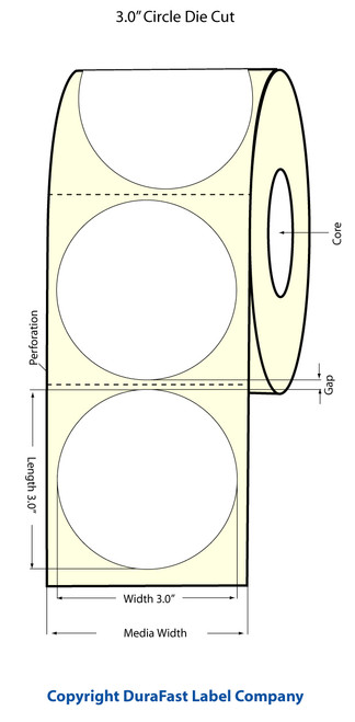 TM-C3500 3" Circle (1A) Matte Paper Label 380/Roll Image 1