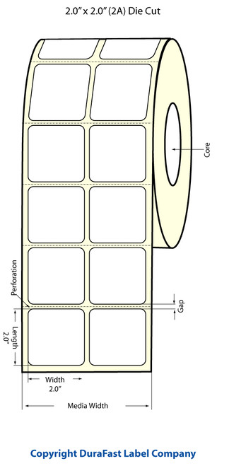 TM-C3500 2" x 2" (2A) Matte BOPP Label 1130/Roll Image 1