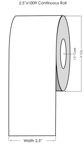 TM-C3500 2.5\" x 100 ft High Gloss Tag Roll Image 1
