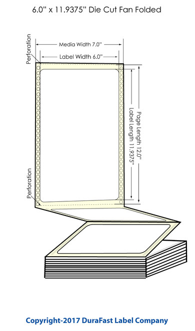 GP-C831 6" x 11.9375" Matte Paper Labels 850/Carton Image 1