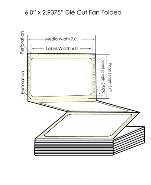 GP-C831 6" x 2.9375" High Gloss Paper Labels 3400/Carton
