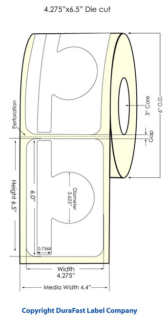 TM-C7500G 3.9778" x 6" High Gloss Paper Labels 400/Roll Image 1