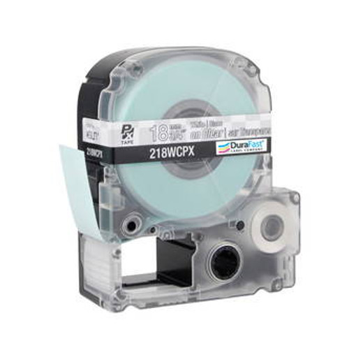 218WCPX 3/4\" Clear Glossy Polyester Label PX Tape Image 1