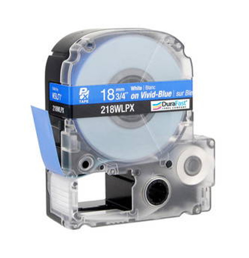 218WLPX 3/4\" Blue Glossy Polyester Label PX Tape Image 1