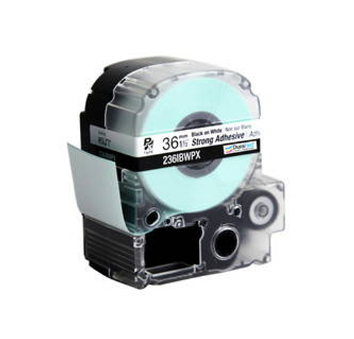 236IBWPX 1 1/2\" White Glossy Polyester Label PX Tape Image 1