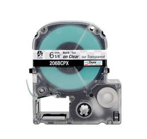 206BCPX 1/4\" Clear Glossy Polyester Label PX Tape Image 2