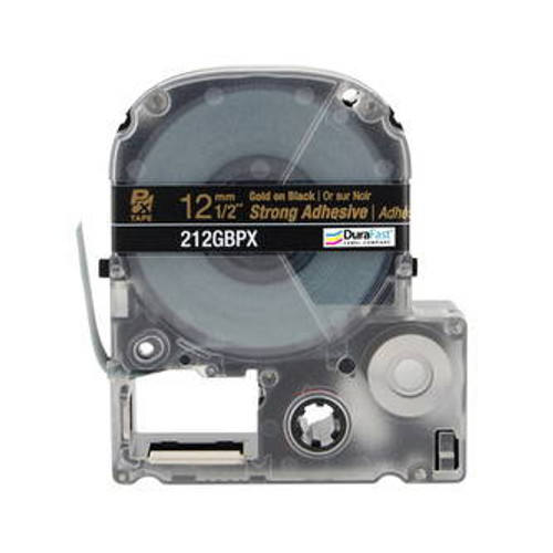 212GBPX 1/2\" Black Glossy Polyester Label PX Tape Image 2