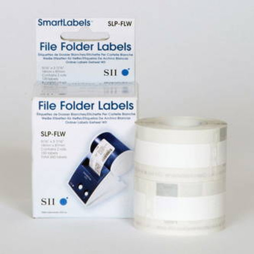 Seiko SLP620/650 0.5625 x 3.4375 White File Folder Labels SLP-FLW Image 2