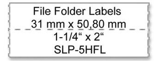 Seiko SLP620/650 1.25 x 2 White File Folder Labels SLP-5HFL Image 1