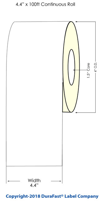 TM-C3500 4.4" x 100 Ft Chemical Tag Roll Image 1