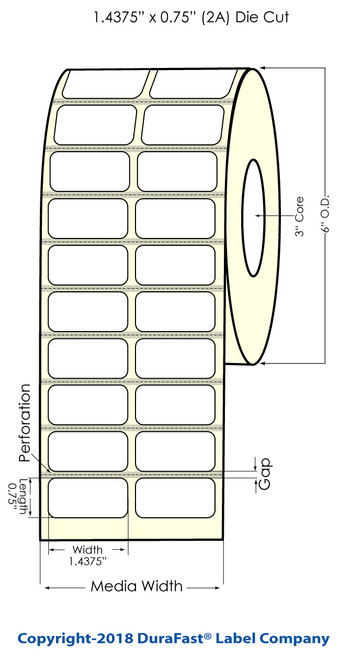 TM-C7500 1.4375" x 0.75" (2UP with Black Eyemark) Chemical Label 4000/Roll Image 1