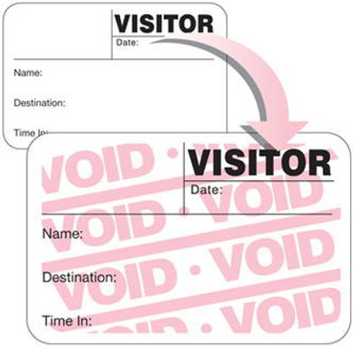 VisitorPass 2\"x1\" Full Expiring Name Badges - Laser Sheets Image 1