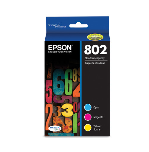 Epson Epson T802, Colour Standard-capacity Ink Cartridges, C/M/Y 3-Pack T802520-S Image 1