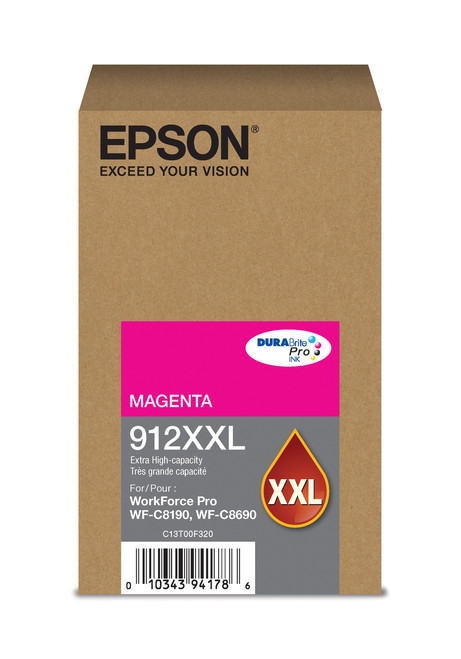 Epson WorkForce Pro T912XXL Extra High Capacity Magenta Ink 8,000 Page Yield Image 1