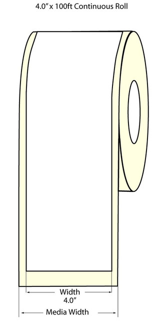 TM-C3500 4" x 100 ft Satin Matte BOPP Label Roll