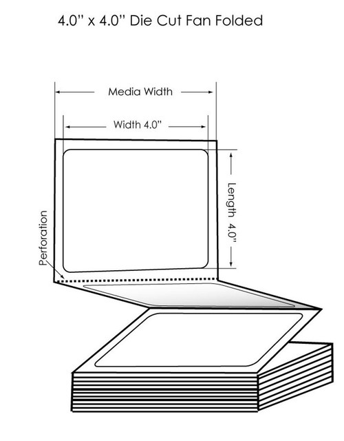 Epson TM-C3500 4" x 4" Removable Glossy BOPP Label 1500 Fanfolded/Carton