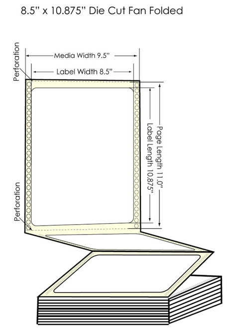 GP-C831 8.5" x 10.875" High Gloss Paper Labels 850/Carton