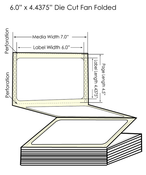 GP-C831 6" x 4.4375" High Gloss Paper Labels 1700/Carton