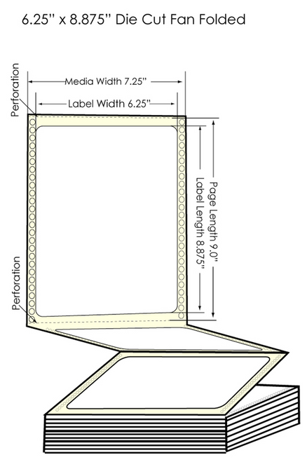 GP-C831 6.26" x 8.875" High Gloss Paper Labels 850/Carton
