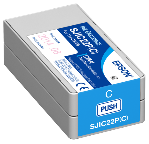 Epson TM-C3500 Cyan Ink Cartridges SJIC22P[C] Image 1