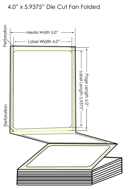 GP-C831 4" x 5.9375" High Gloss Paper Labels 1700/Carton