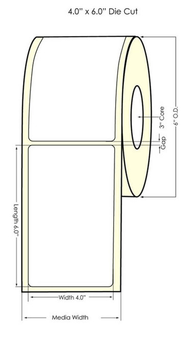 C6500 4\" x 6\" Inkjet Crystal Holographic Labels 420/Roll | 3\" Core/6\" OD